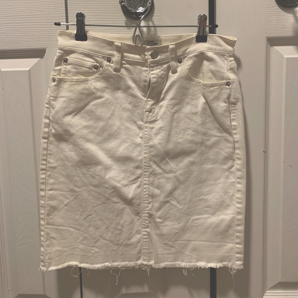 JCrew white denim skirt